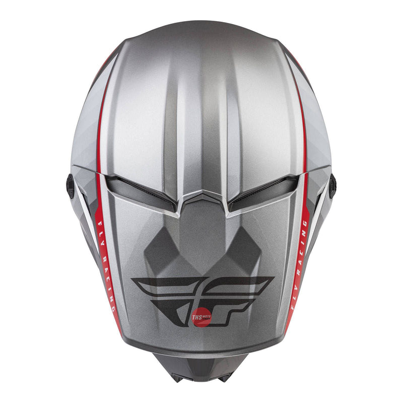 Fly Racing 2022 Kinetic Drift Helmet Charcoal light Grey Red 2XL