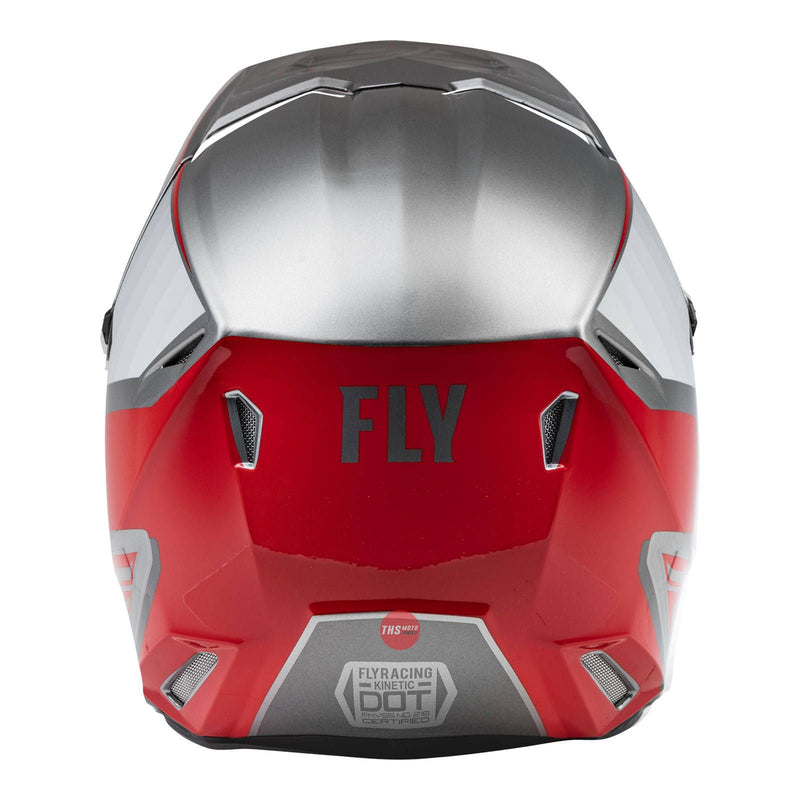 Fly Racing 2022 Kinetic Drift Youth Helmet Charcoal light Grey Red Youth Medium