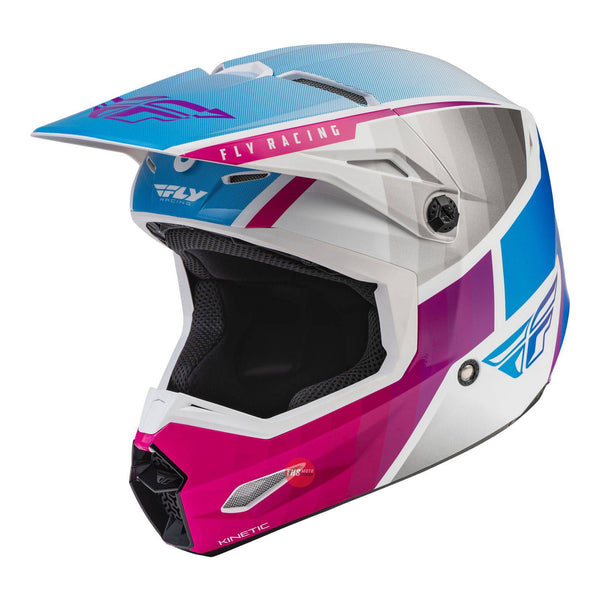 Fly Racing 2022 Kinetic Drift Helmet Pnk White Blue XL
