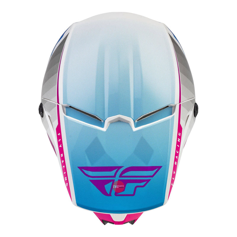 Fly Racing 2022 Kinetic Drift Youth Helmet Pnk White Blue Youth Large