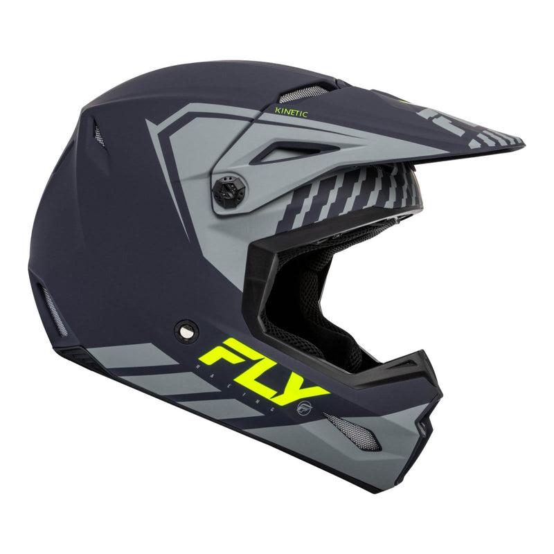 Fly Racing 2024 Kinetic Menace Helmet Matte - Grey / Hi-Vis Size Medium 58cm