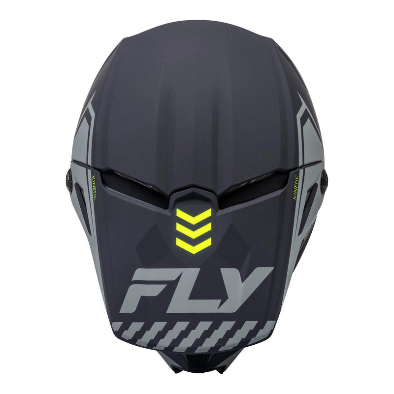 Fly Racing 2024 Youth Kinetic Menace Helmet - Matte Grey / Hi-Vis Size YM 50cm