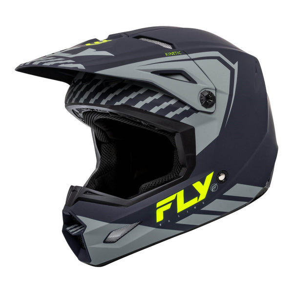 Fly Racing 2024 Youth Kinetic Menace Helmet - Matte Grey / Hi-Vis Size YL 52cm