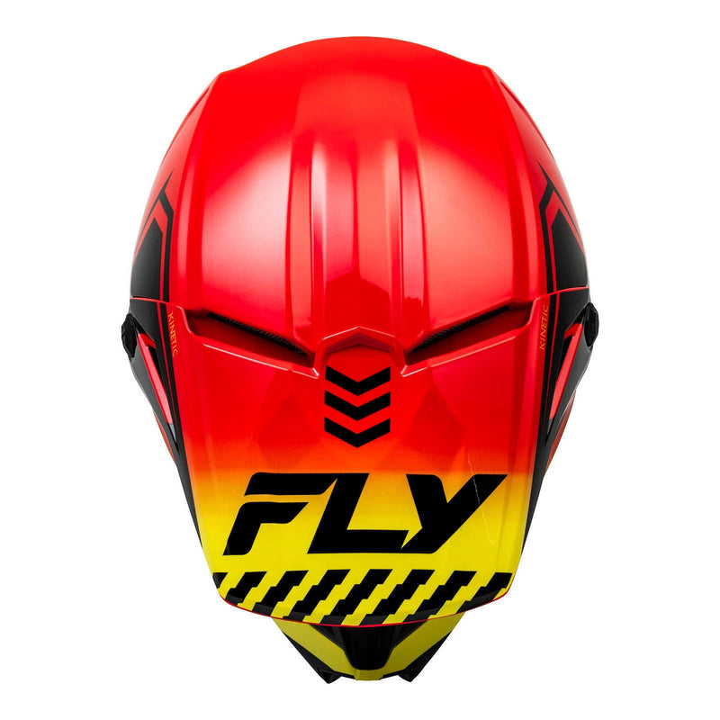 Fly Racing 2024 Youth Kinetic Menace Helmet - Red / Black / Yellow Size YM 50cm