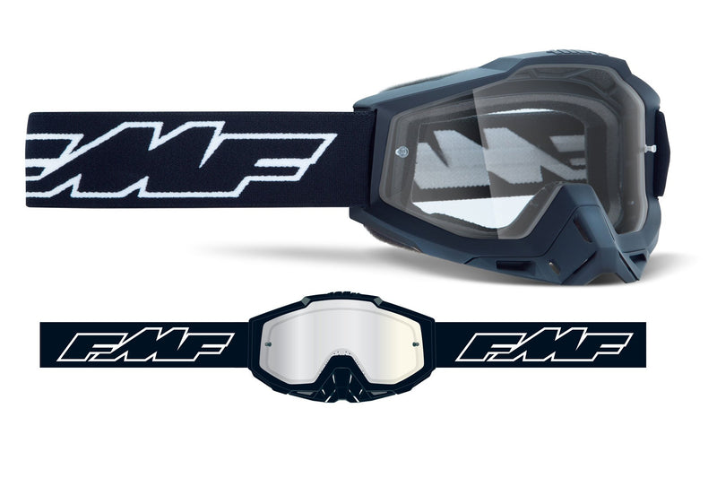 FMF POWERBOMB Motocross MX Goggles Rocket Black - Clear Lens