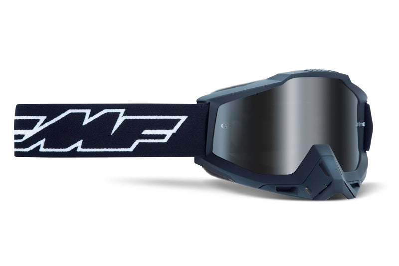 FMF POWERBOMB Motocross MX Goggles Rocket Black - Mirror Silver Lens