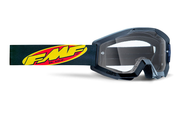 FMF POWERCORE Motocross MX Goggles Core Black - Clear Lens