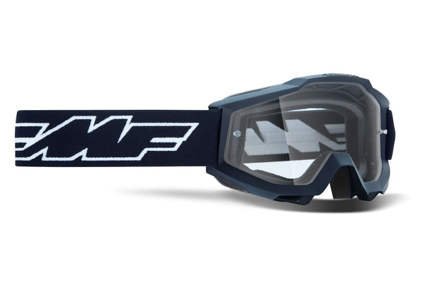 FMF POWERBOMB Youth Size Motocross MX Goggles Rocket Black - Clear Lens