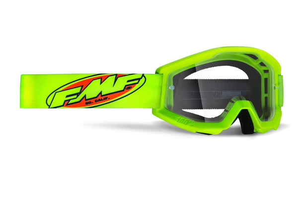 FMF POWERCORE Youth Size Motocross MX Goggles Core Yellow Hi Vis - Clear Lens