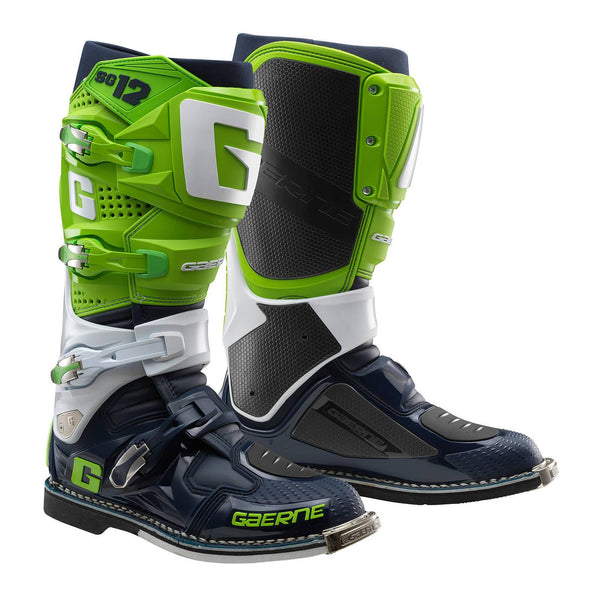 Gaerne Sg12 Boot Fluro Green White Navy Size 44