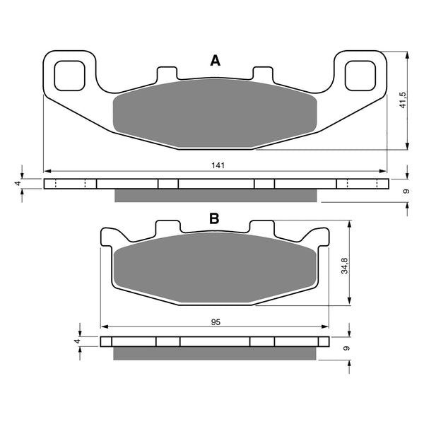 Goldfren Brake Pads Sintered Sports GF013 - S3 ( PH43 )