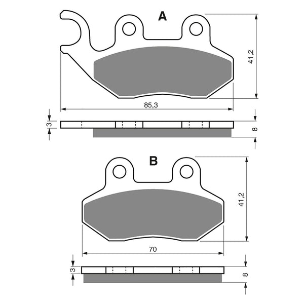 Goldfren Brake Pads Sintered Sports GF174 - S3 ( PH250 )