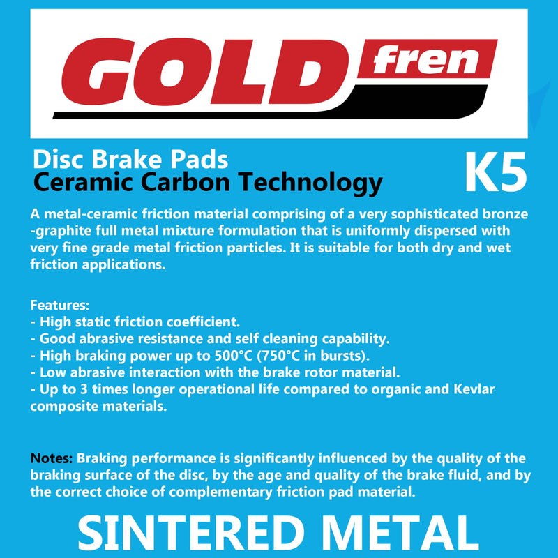 Goldfren Brake Pads Offrd Racng GF205 - K5 ( PR292 / PR359 )