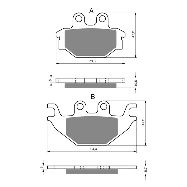 Goldfren Brake Pads Offroad Racing GF230 - K5 ( PR333 )