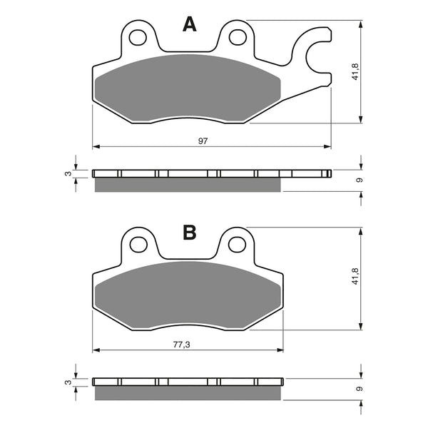 Goldfren Brake Pads Sintered Sports GF332 - S3 ( PH207 )