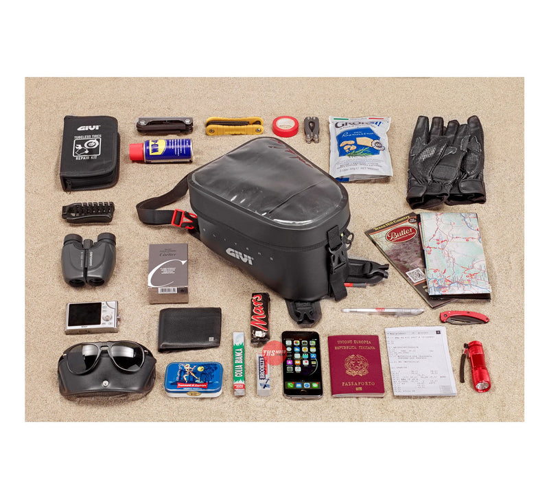 Givi Tank Bag Waterproof 6LT Clip Strap Attach Fluro Liner GRT716