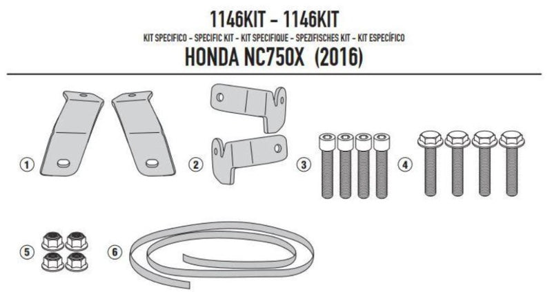 Givi Kit To Fit Pl/plx/pl_cam/tst Without 1146FZ