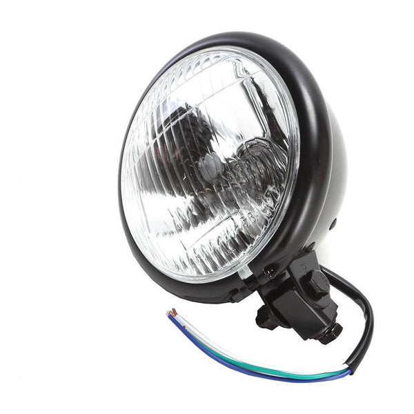 Whites Headlight Bates 5 3/4 Btm Mnt H4 60/55w Black