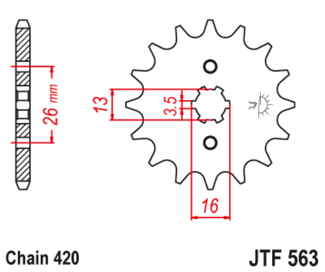 JT Sprockets Front OE Steel T13
