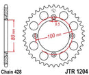 JT Steel 50 Tooth Rear Motorcycle Sprocket JTR1204.50
