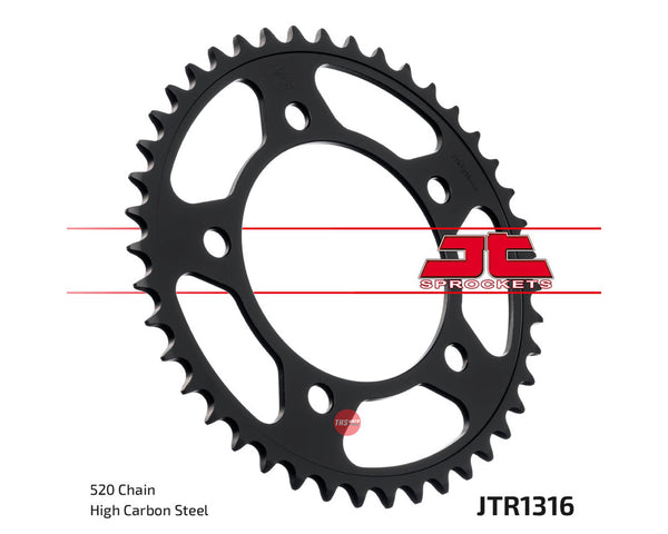 JT Steel 43 Tooth Rear Motorcycle Sprocket JTR1316.43