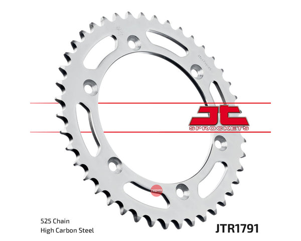 JT Steel 43 Tooth Rear Motorcycle Sprocket JTR1791.43