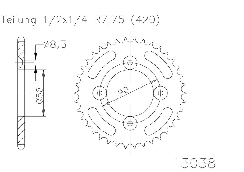 Psychic Rear Sprocket Honda XR50 00-04 CRF50 04-20 37T