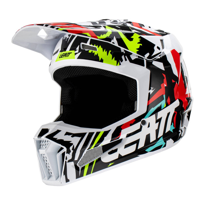Leatt 2023 Junior 3.5 Motorcycle Helmet - Zebra Size YM