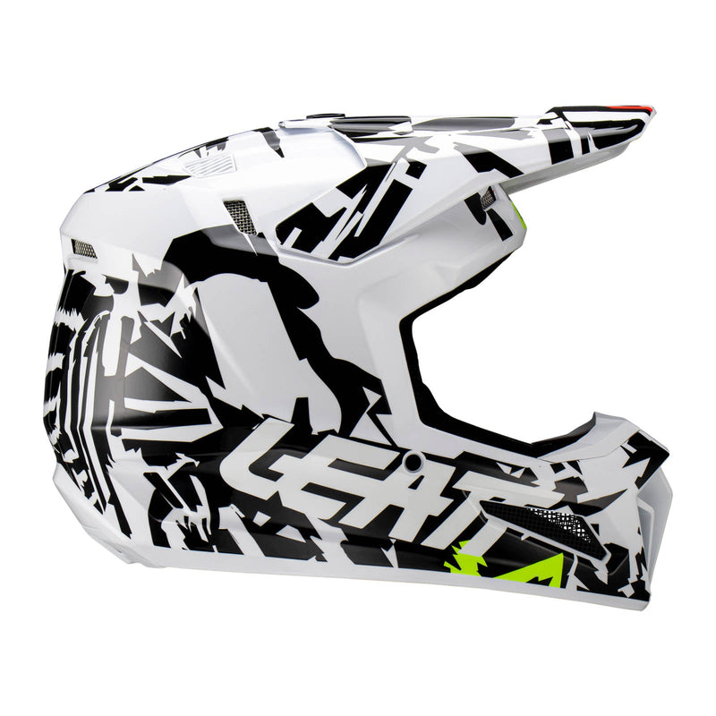 Leatt 2023 Junior 3.5 Motorcycle Helmet - Zebra Size YL