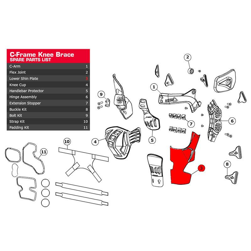 LOWER SHIN PLATE C-FRAME CARBON LEFT