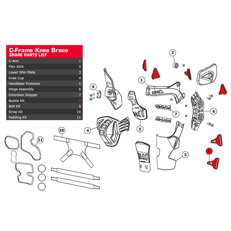 Buckle Kit C Frame Carbon Pair