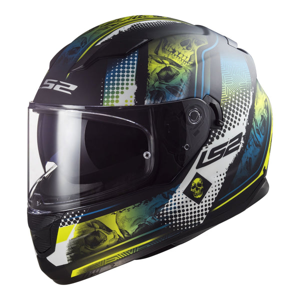LS2 FF320 Stream Evo Mara Helmet - Matte Black / Hi-Vis Yellow Size XS