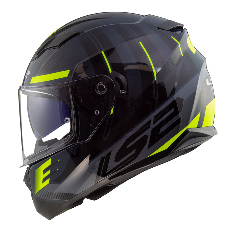 LS2 FF320 Stream Evo Shadow Helmet - Silver / Hi-Vis Yellow Size XL