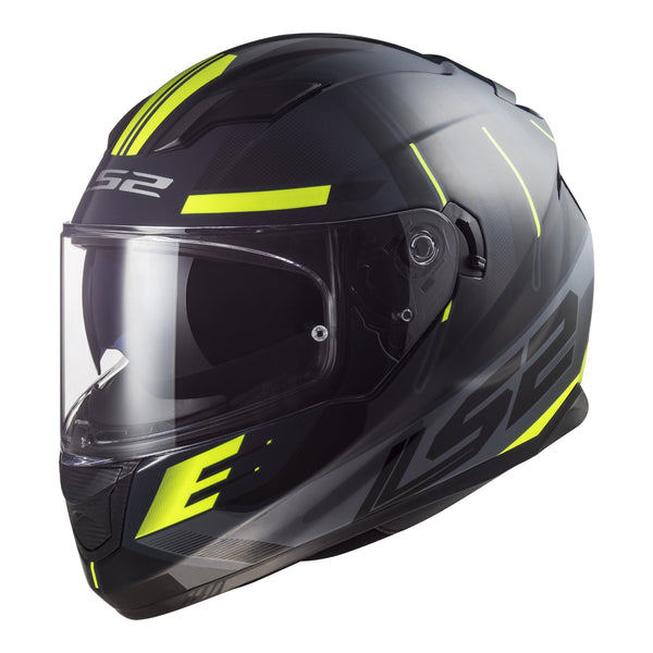 LS2 FF320 Stream Evo Shadow Helmet - Silver / Hi-Vis Yellow Size XS