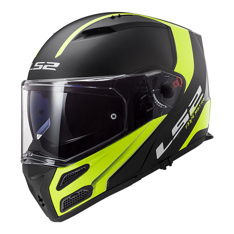 LS2 FF324 METRO EVO RAPID MATTE BLACK YELLOW Road Helmet Size XL 61cm 62cm
