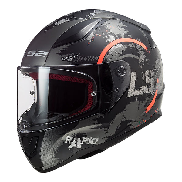 LS2 FF353 RAPID HELMET CIRCLE MATTE TITANIUM FLURO ORANG 2XL 63cm 64cm