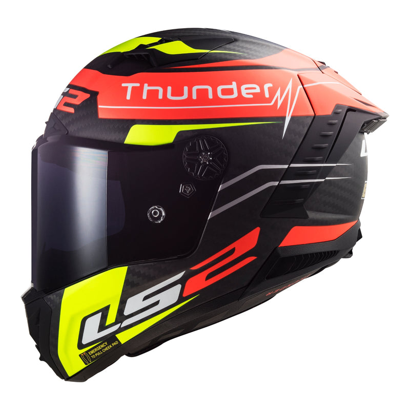 LS2 FF805 Thunder Attack - Matte Red / Hi-Vis Yellow Road Helmet Size Medium 58cm