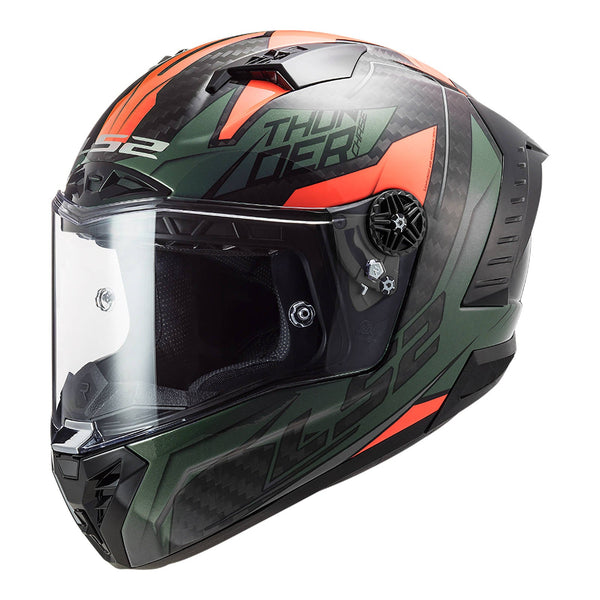 LS2 Helmets FF805C Thunder Carbon Chase Grn org 6K XL 61cm 62cm