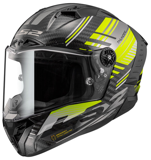 LS2 FF805 Thunder Carbon Volt - Black / Hi-Vis Yellow Size XS