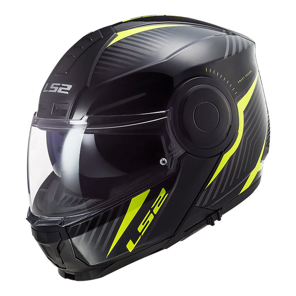 LS2 FF902 SCOPE SKID BLACK HI-VIS YELLOW Road Helmet Size 2XL 63cm 64cm