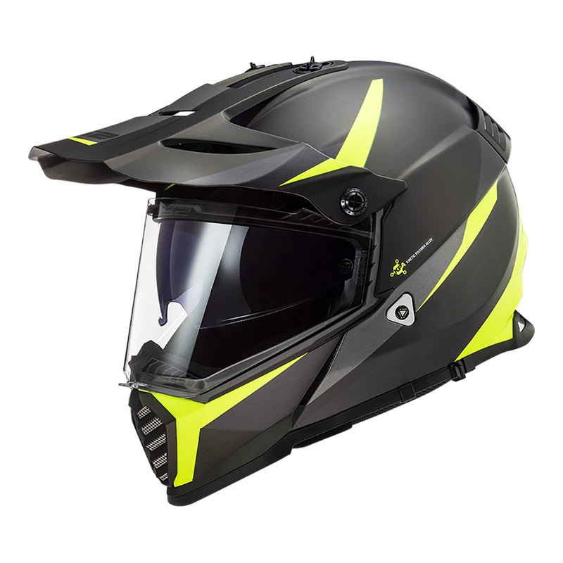 LS2 MX436 PIONEER EVO HELMET ROUTER MATTE BLACK HI-VIS Y XS 53cm 54cm