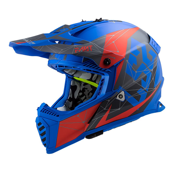 LS2 MX437 Fast Evo Alpha - Matte Blue / Red Off Road Helmet Size XL 61cm 62cm