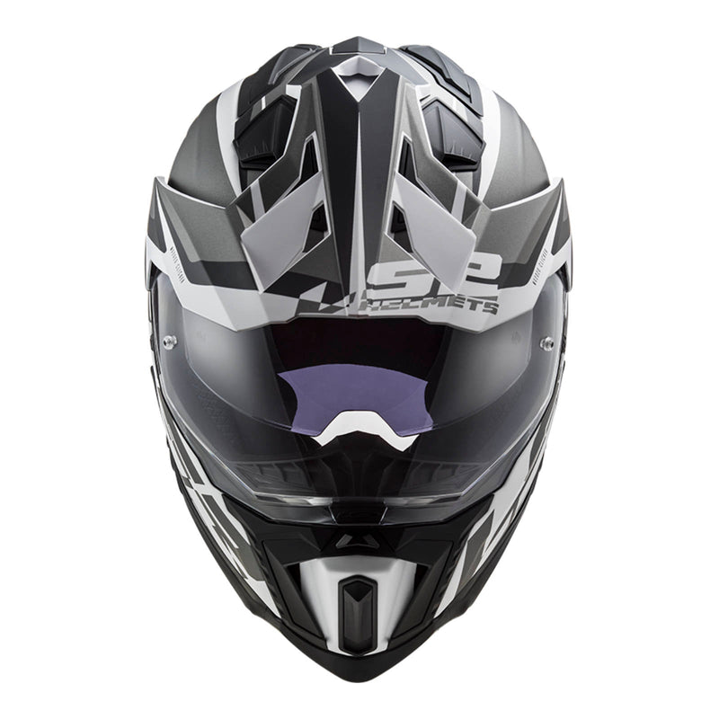 LS2 MX701 Explorer Alter Motorcycle Helmet HPFC 06 - Matte Black / White Size XL