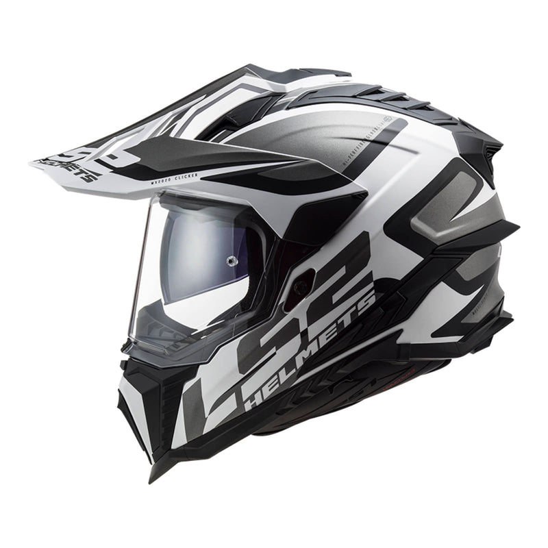 LS2 MX701 Explorer Alter Motorcycle Helmet HPFC 06 - Matte Black / White Size 2XL