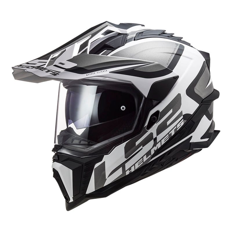 LS2 MX701 Explorer Alter Motorcycle Helmet HPFC 06 - Matte Black / White Size 2XL