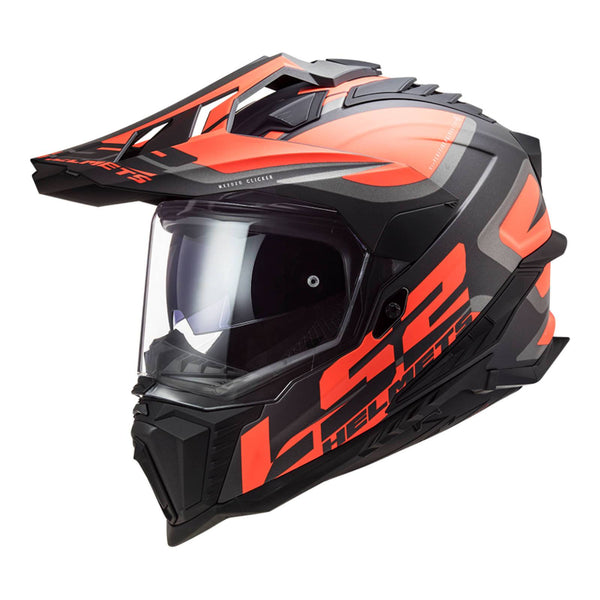 Ls2 Mx701 Explorer Alter Helmet Matte Black Orange Size Medium