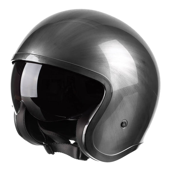 LS2 OF599 SPITFIRE JEANS TITANIUM Open Face Helmet Size XS 53cm 54cm