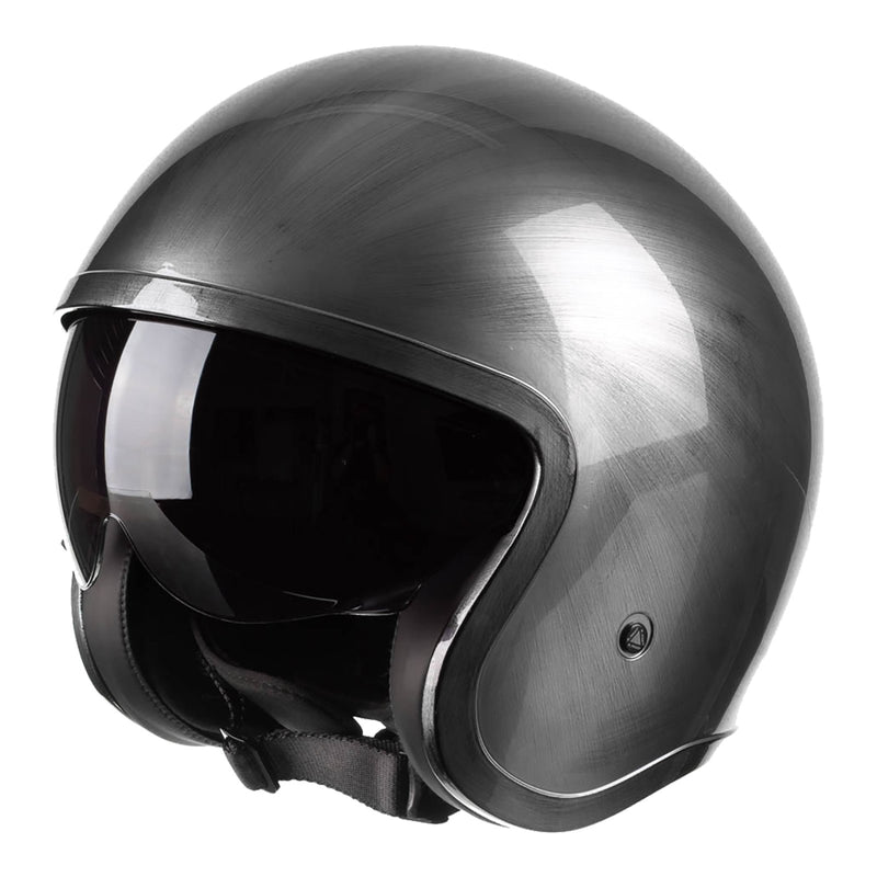 LS2 OF599 SPITFIRE JEANS TITANIUM Open Face Helmet Size XS 53cm 54cm