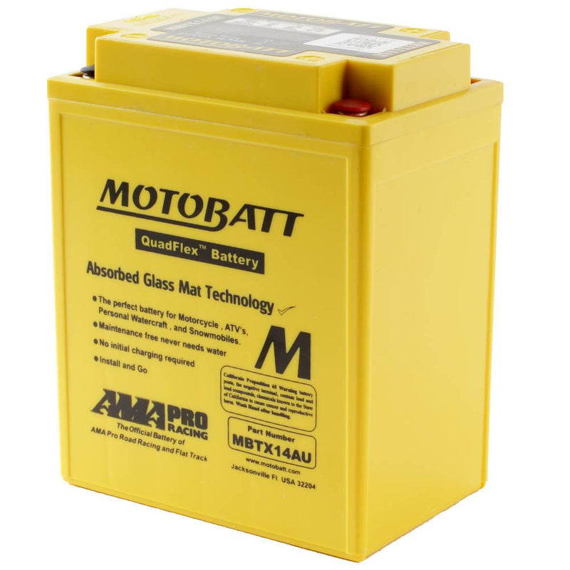 MBTX14AU MOTOBATT QUADFLEX BATTERY (4PCS/CTN)