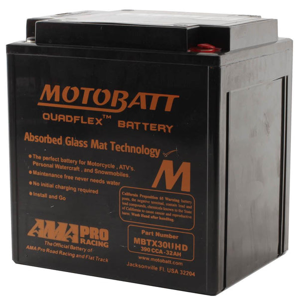 MBTX30UHD BLACK MOTOBATT QUADFLEX BATTERY (2PCS/CTN)